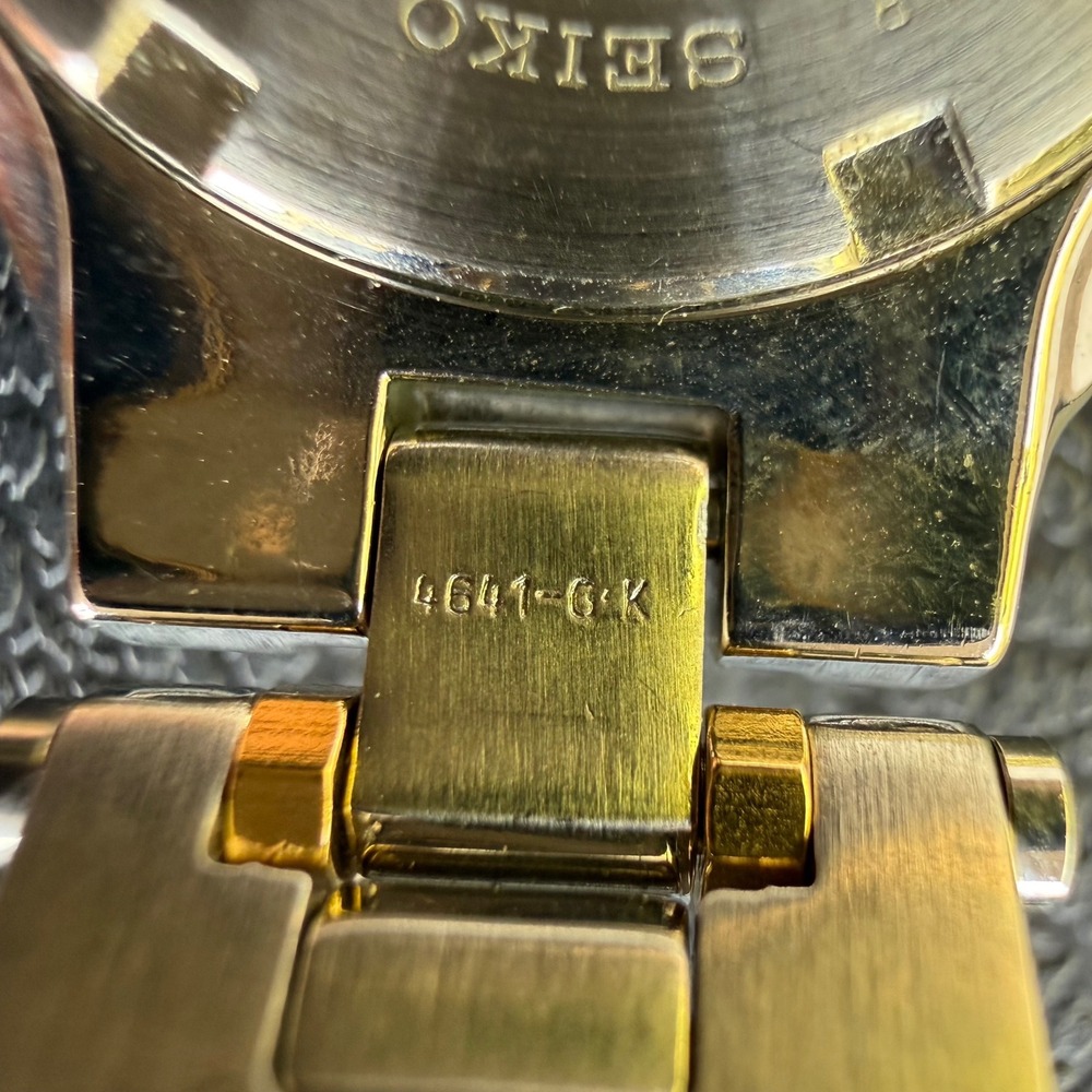 Seiko Womens Two Tone Stainless Steel Watch 7N82-0709 Sapphire 100M Date Box - Picture 9 of 10